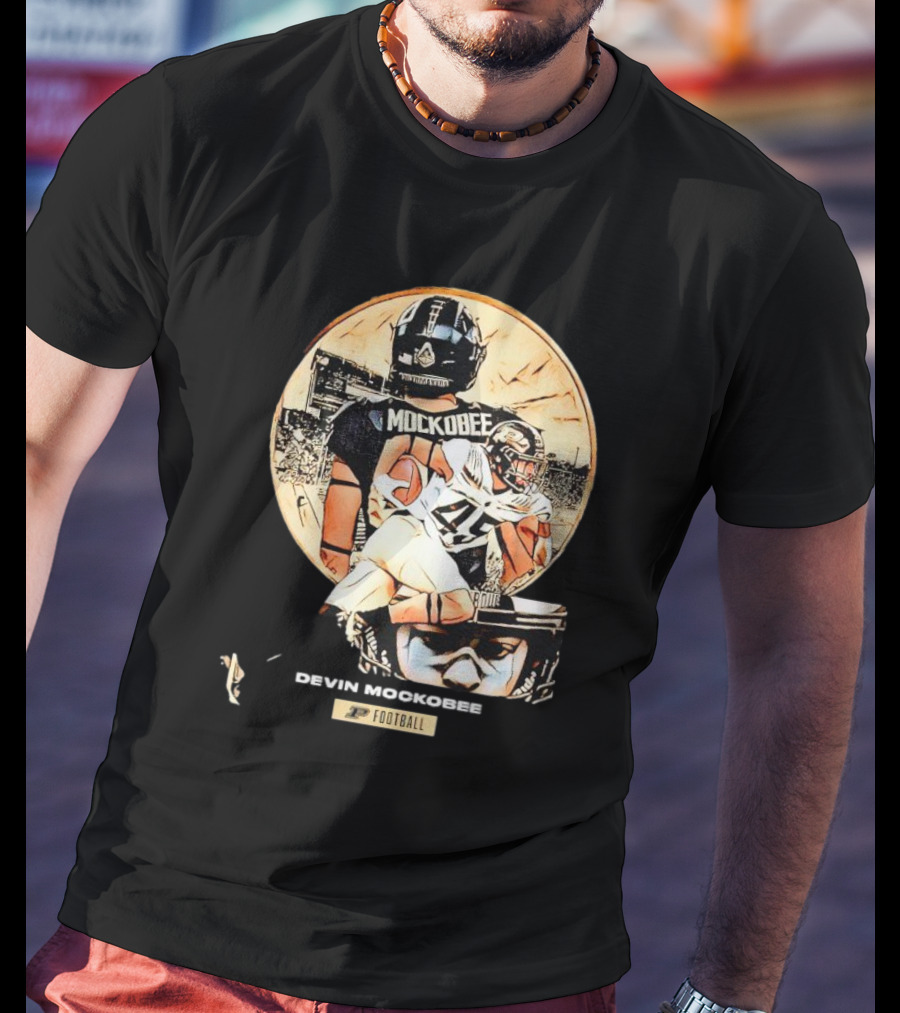 Purdue Football Devin Mockobee Collage With Player T-Shirt