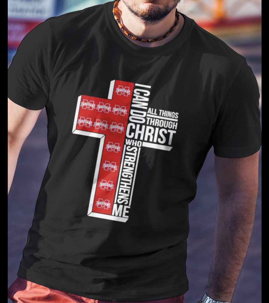 State Bulldogs I Can Do All Things Through Christ Who Strengthens Me Cross T-Shirt