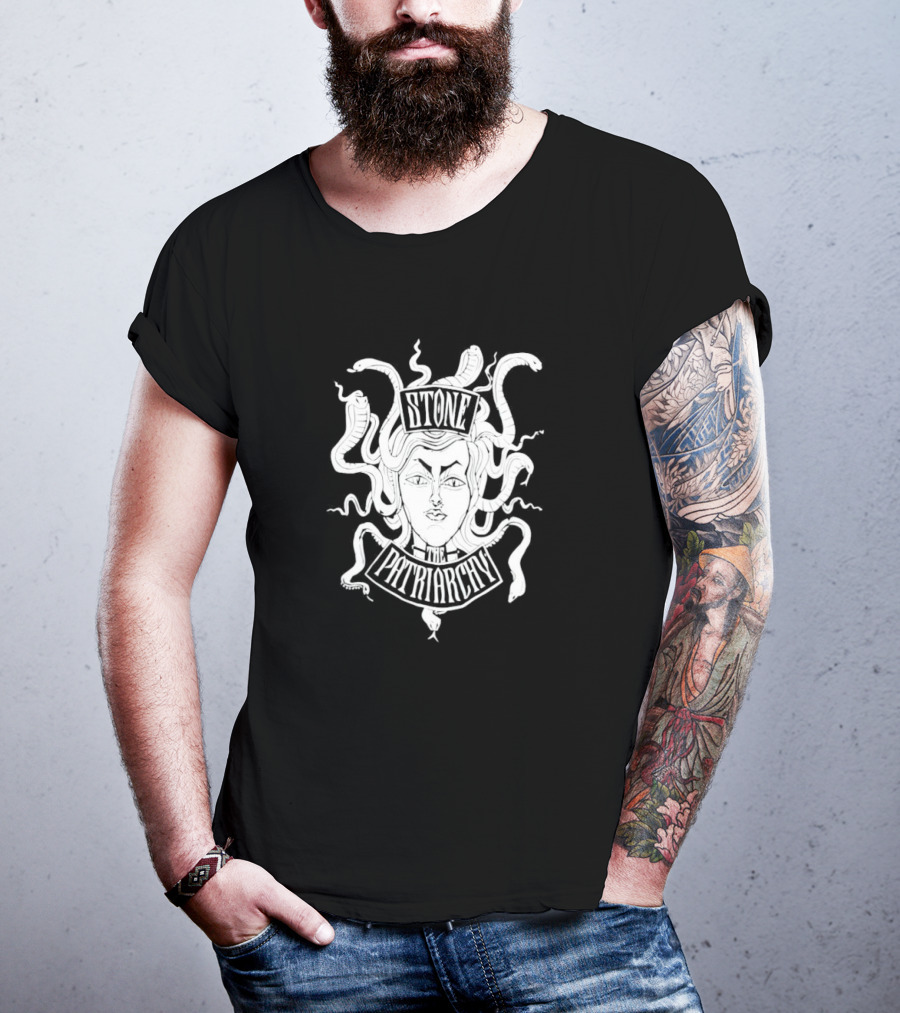Stone The Patriarchy Medusa Snake Hair Feminist Empowerment T-Shirt