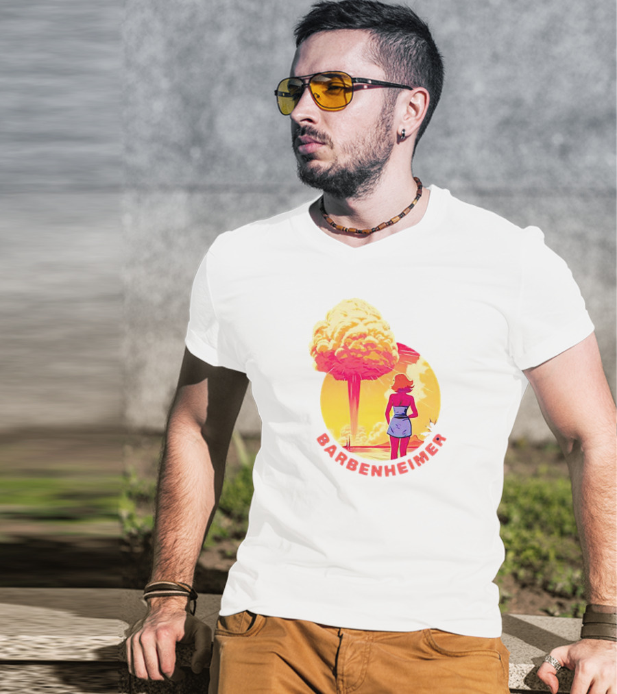Barbie Oppenheimer Barbenheimer Sunset Silhouette Explosion T-Shirt