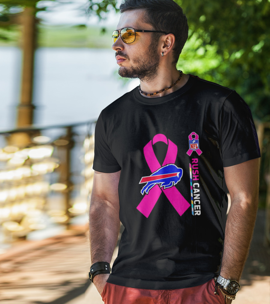 Buffalo Bills NFL Rush Cancer Pink Ribbon T-Shirt