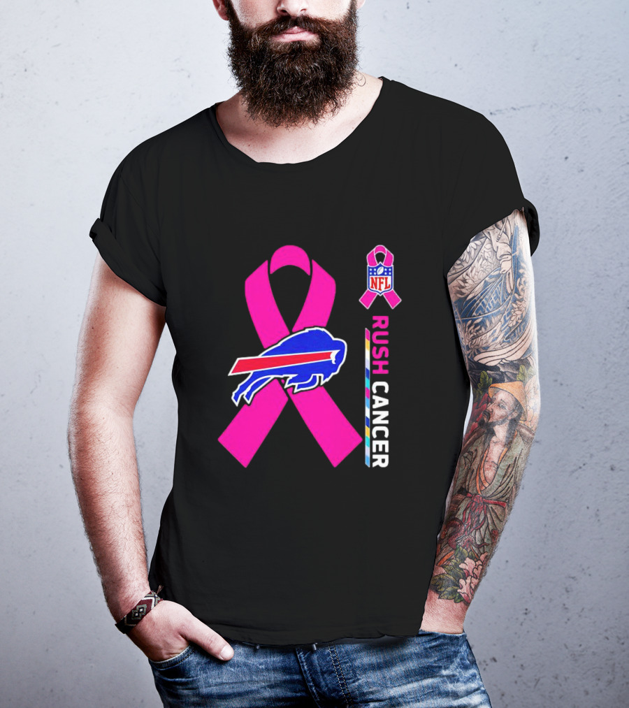 Buffalo Bills NFL Rush Cancer Pink Ribbon T-Shirt