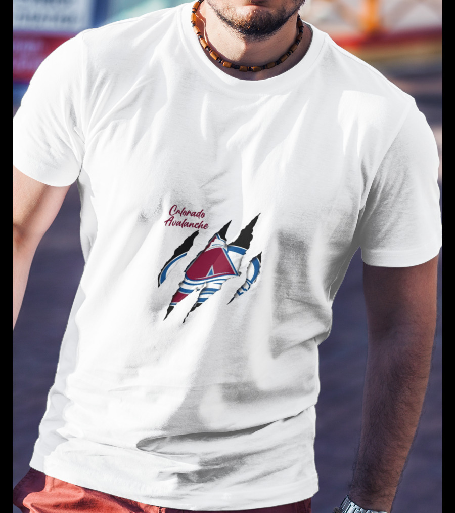 Colorado Avalanche Ice Hockey Scratch T-Shirt