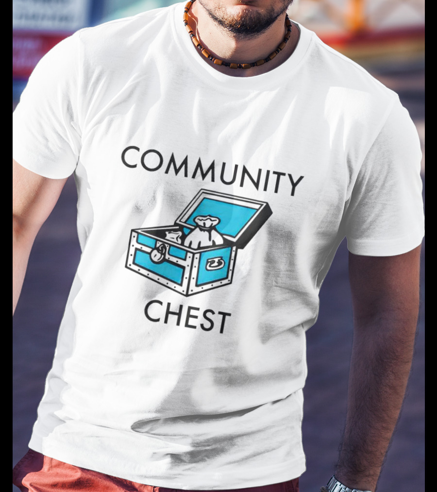 Community Chest Monopoly Icon Blue Treasure Box T-Shirt