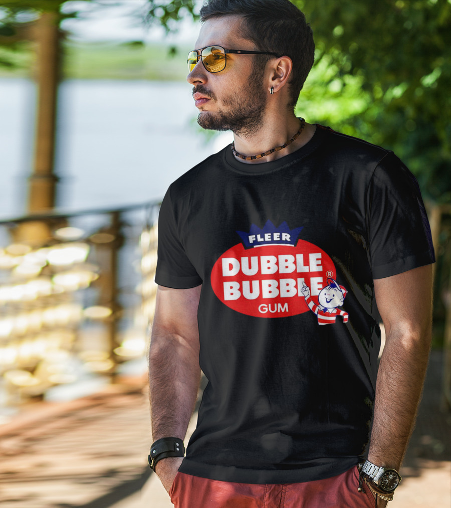 Fleer Dubble Bubble Gum Classic Logo With Character In Striped T-Shirt