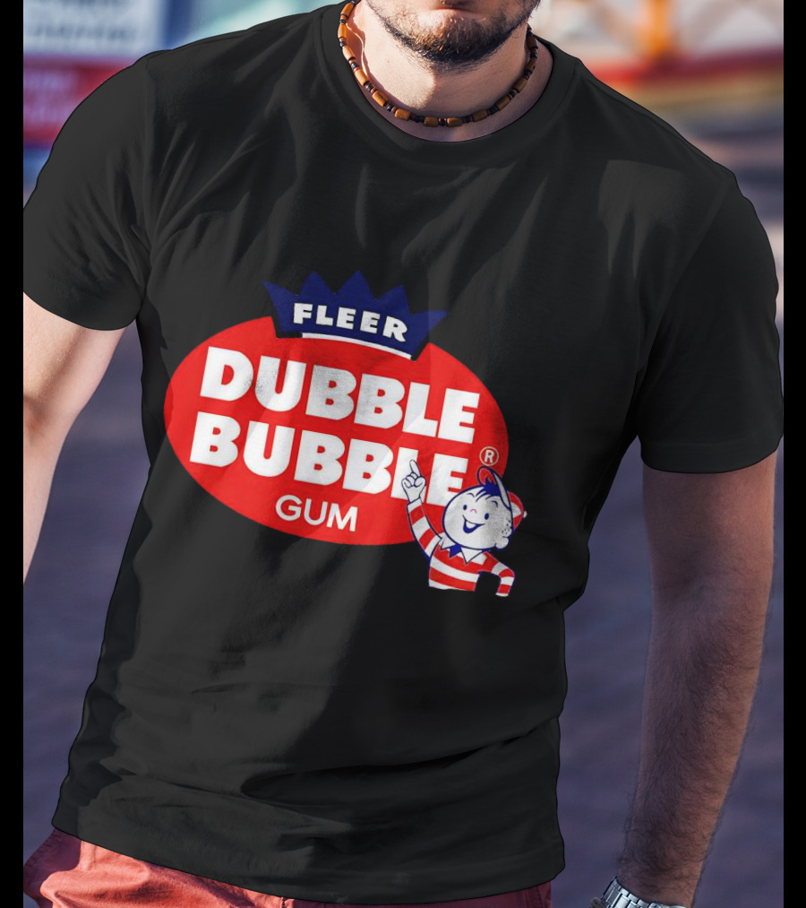 Fleer Dubble Bubble Gum Classic Logo With Character In Striped T-Shirt