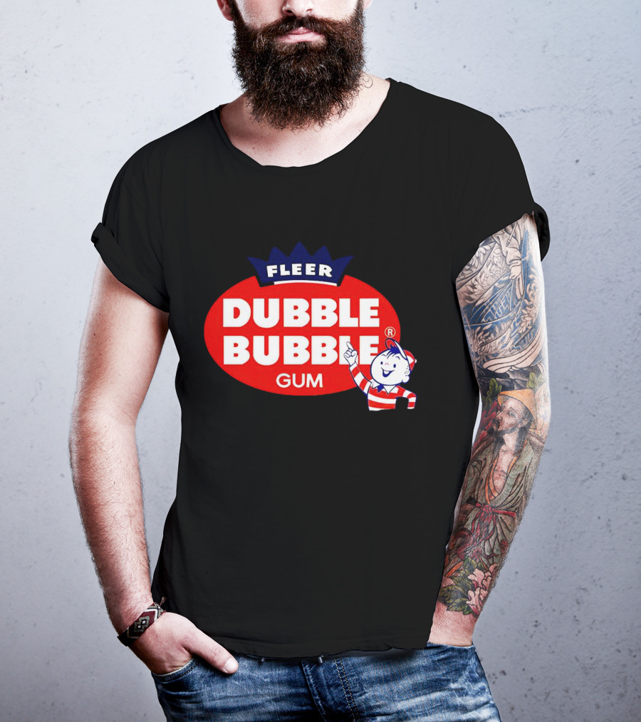 Fleer Dubble Bubble Gum Classic Logo With Character In Striped T-Shirt