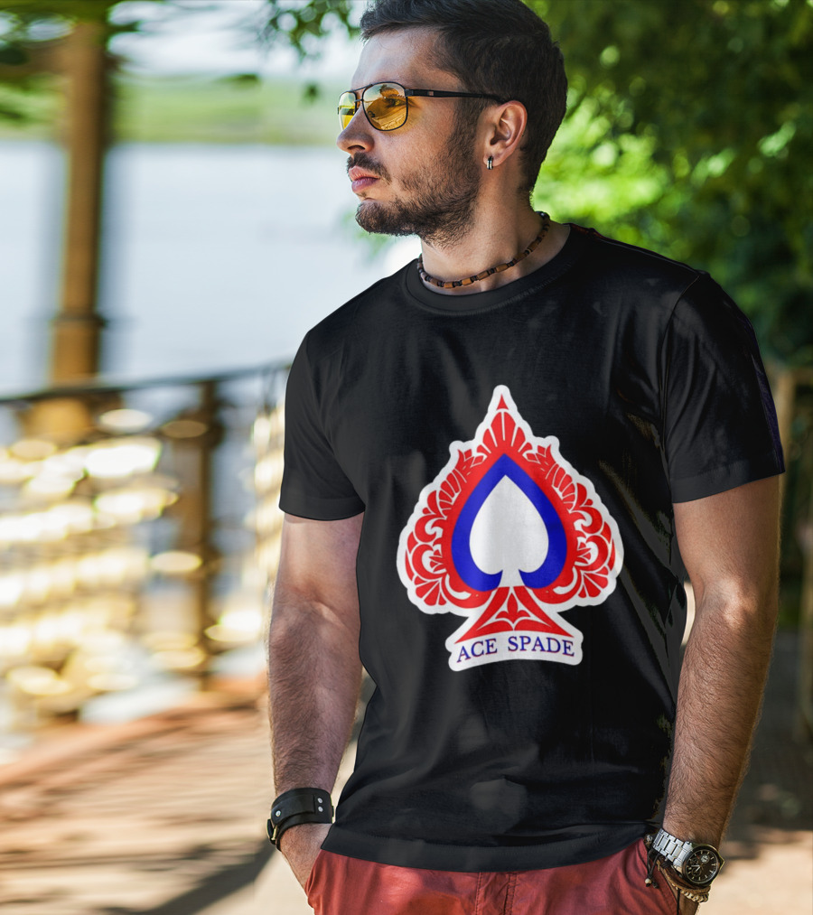 Heels On Starz Ace Spade Red Blue Emblem T-Shirt