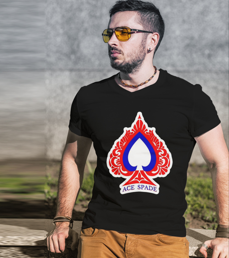 Heels On Starz Ace Spade Red Blue Emblem T-Shirt