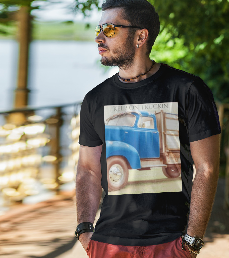 Keep On Truckin' Vintage Blue Truck Nostalgia T-Shirt