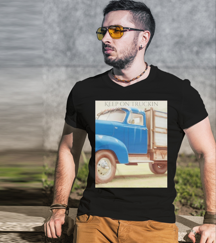 Keep On Truckin' Vintage Blue Truck Nostalgia T-Shirt