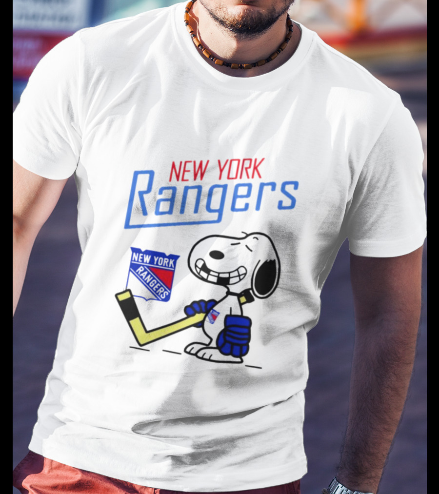 Snoopy New York Rangers Hockey Fan Iconic Collaboration T-Shirt