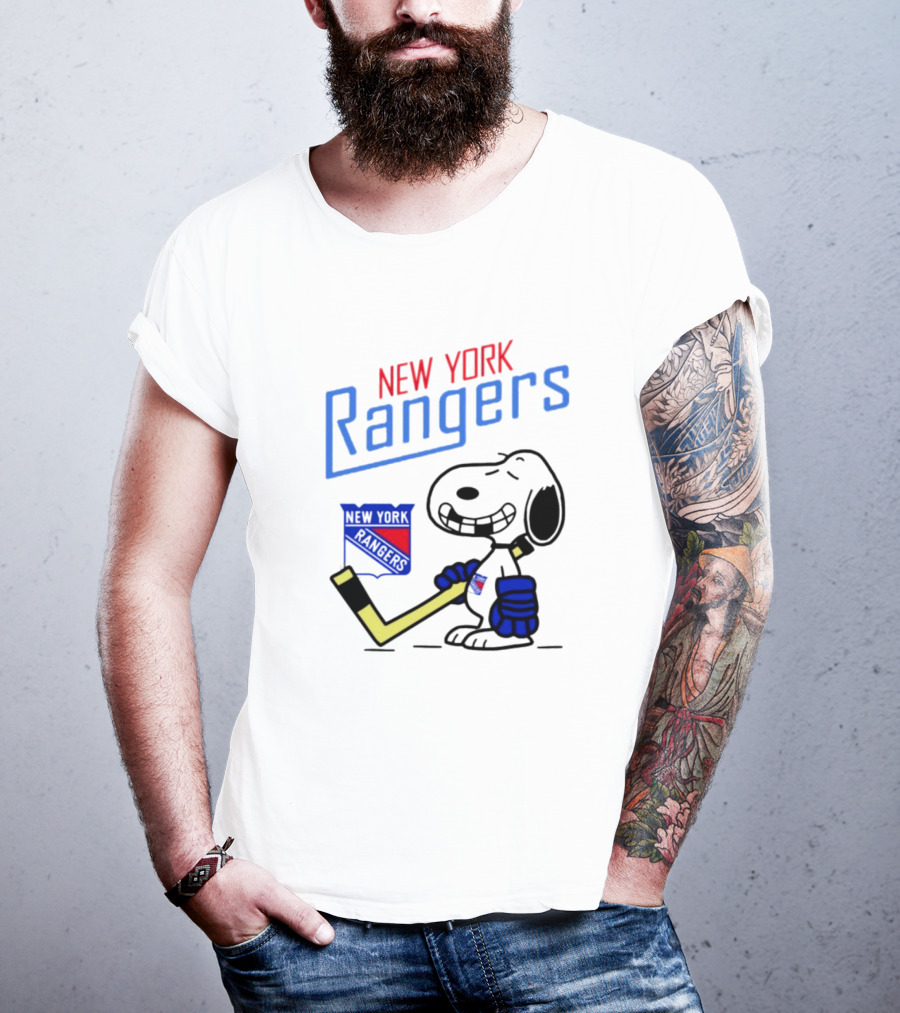 Snoopy New York Rangers Hockey Fan Iconic Collaboration T-Shirt
