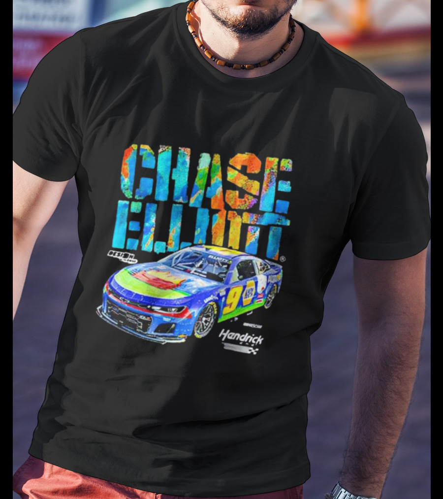 Chase Elliott #9 Hendrick Motorsports Colorful Design NASCAR Racer T-Shirt