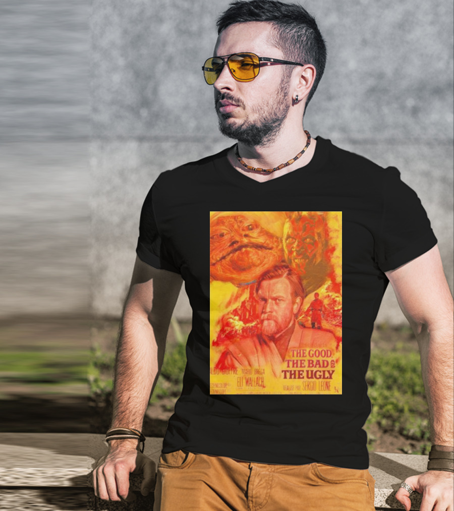 Obi Wan Kenobi Darth Maul Jabba The Good The Bad The Ugly Movie T-Shirt