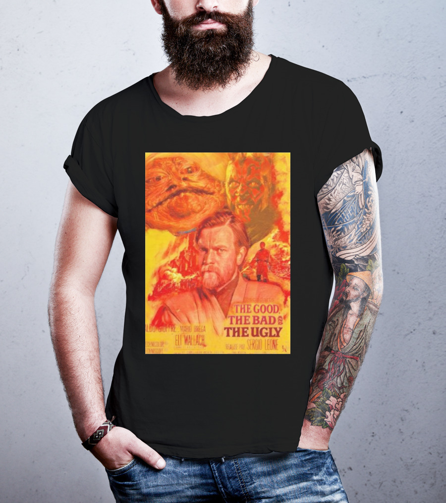 Obi Wan Kenobi Darth Maul Jabba The Good The Bad The Ugly Movie T-Shirt