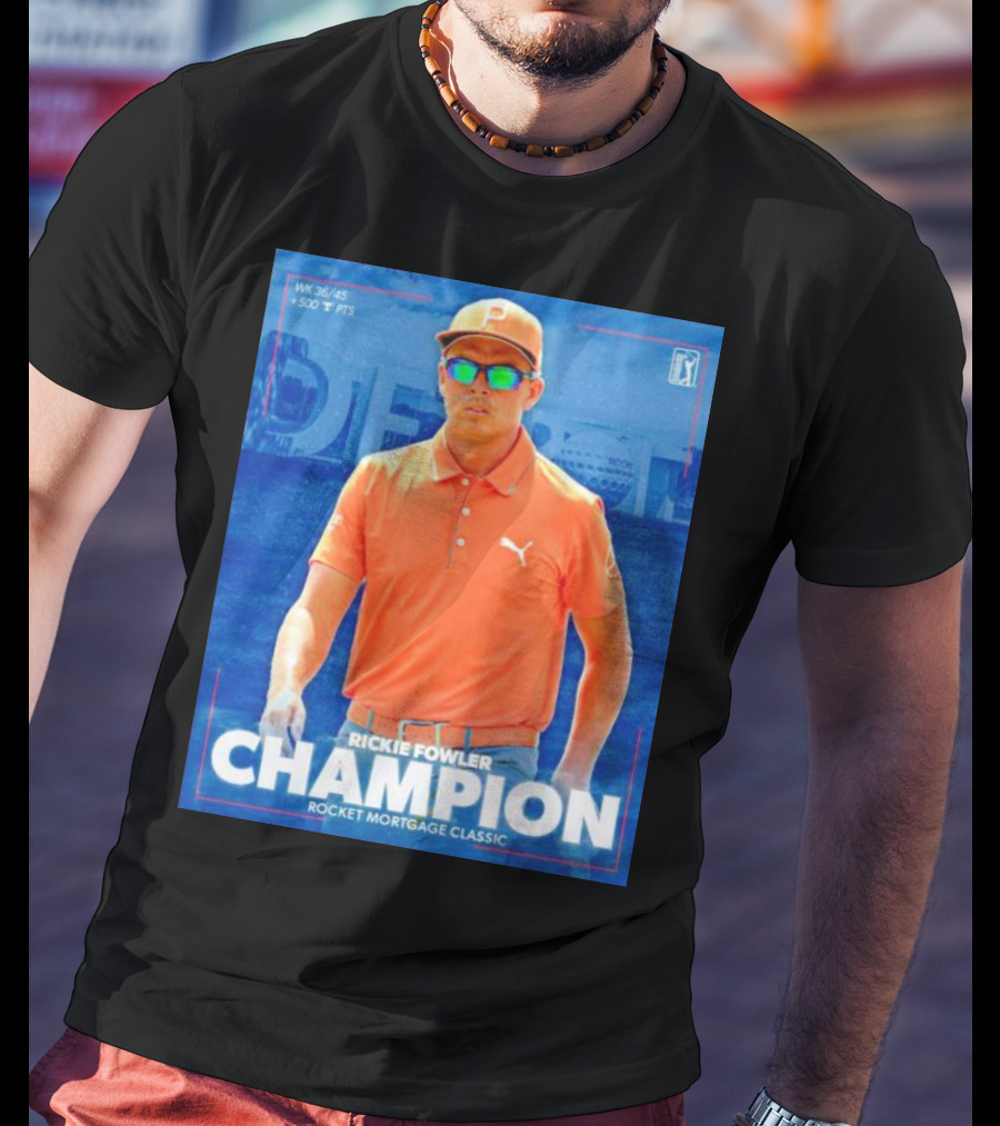 WK 36/45 Rickie Fowler Champion Rocket Mortgage Classic T-Shirt