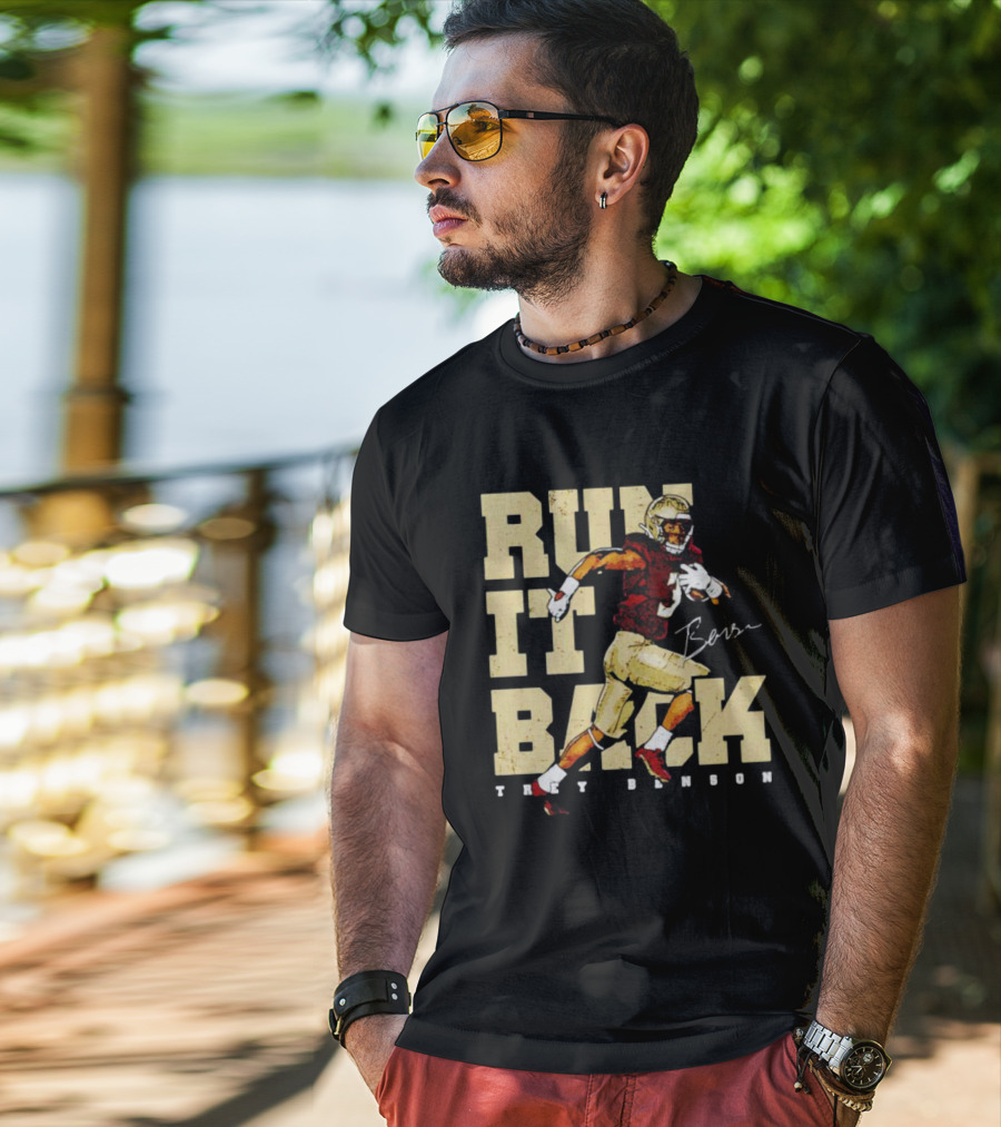 Run It Back Trey Benson Signature Football Player Action T-Shirt