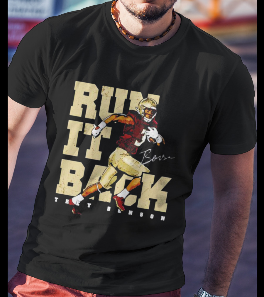 Run It Back Trey Benson Signature Football Player Action T-Shirt