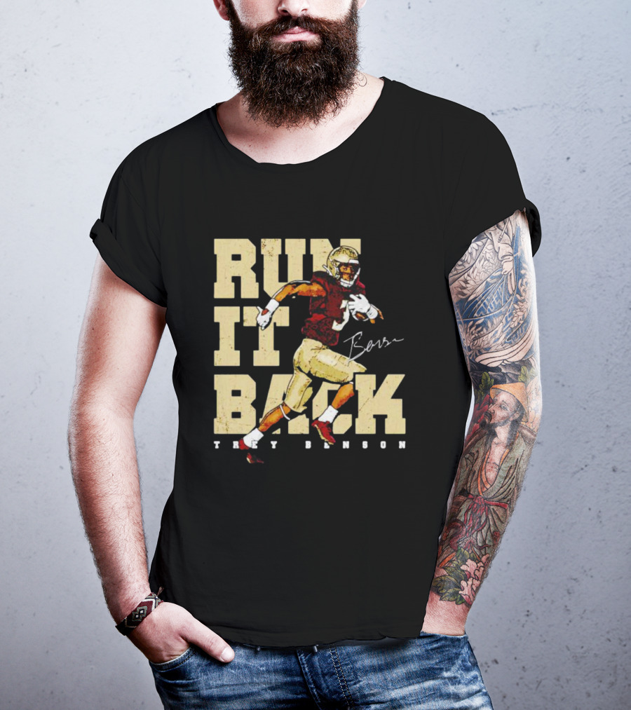 Run It Back Trey Benson Signature Football Player Action T-Shirt