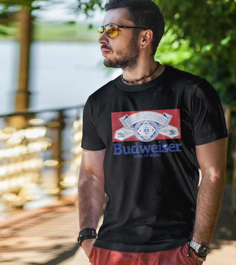Budweiser King Of Beers The Great American Lager Label T-Shirt