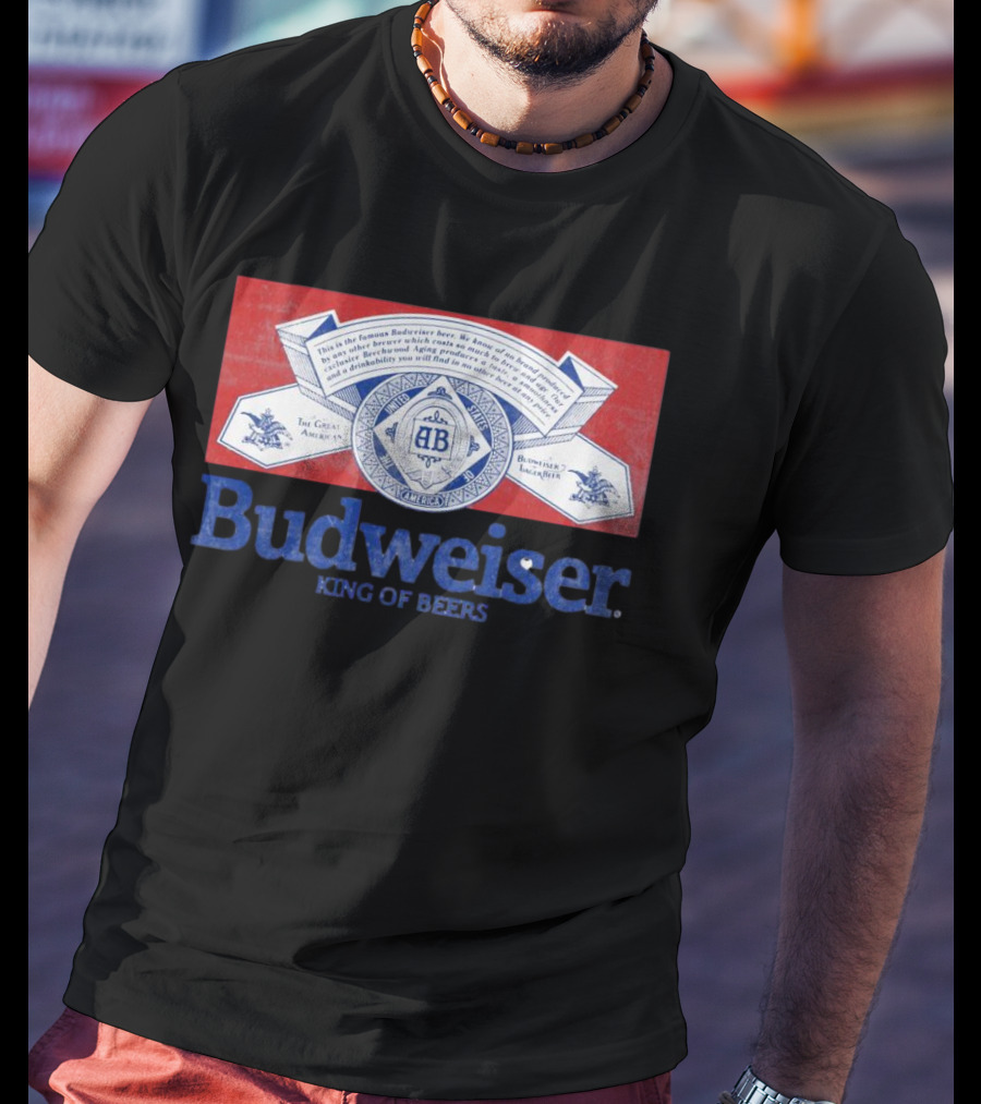 Budweiser King Of Beers The Great American Lager Label T-Shirt