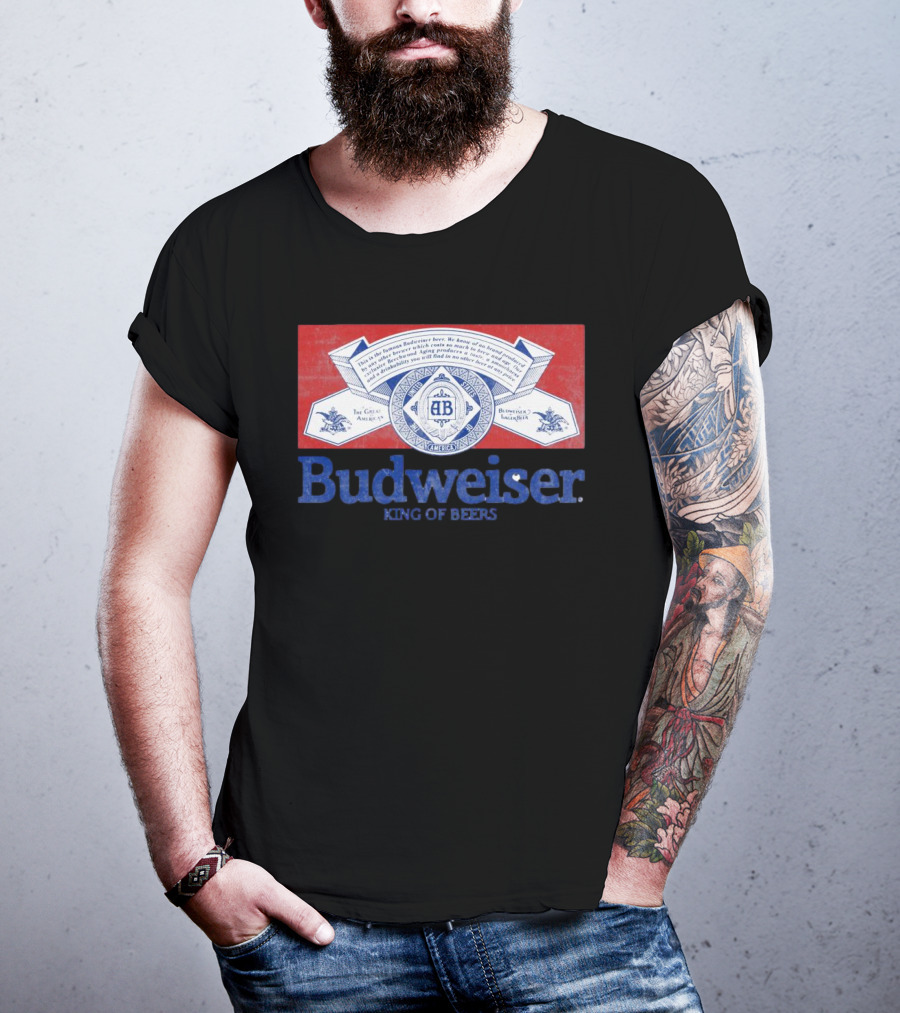 Budweiser King Of Beers The Great American Lager Label T-Shirt