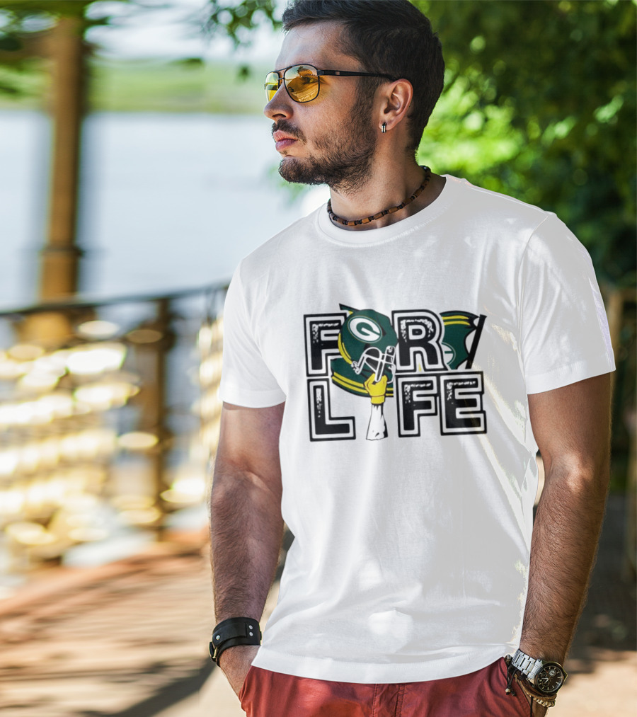 Green Bay Packers Helmet For Life T-Shirt