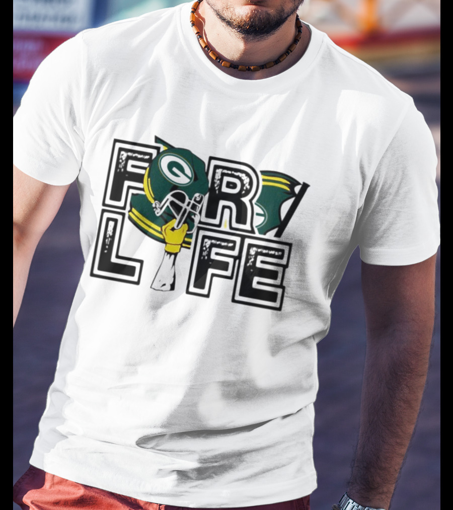 Green Bay Packers Helmet For Life T-Shirt