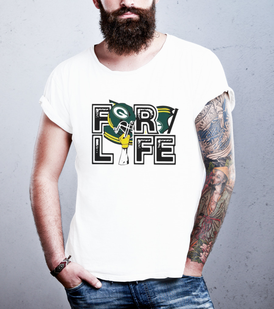 Green Bay Packers Helmet For Life T-Shirt