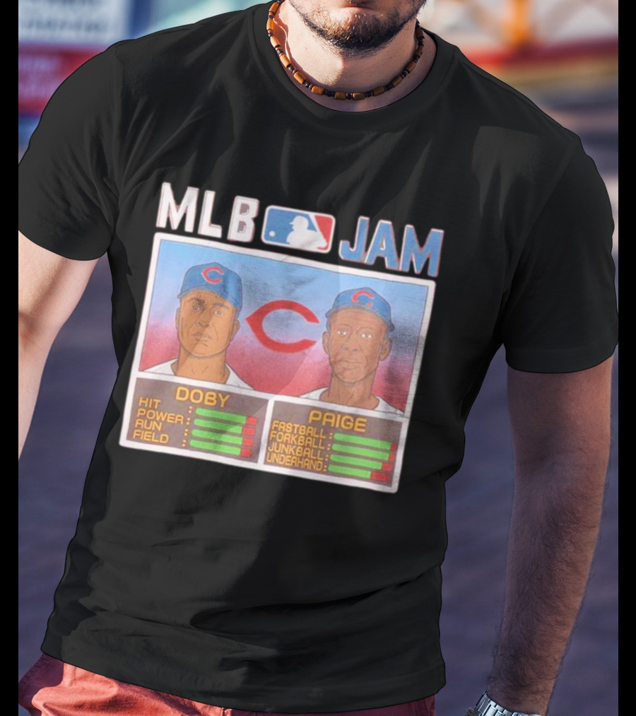 MLB Jam Cleveland Doby Paige Fastball Forkball Junkball Underhand T-Shirt