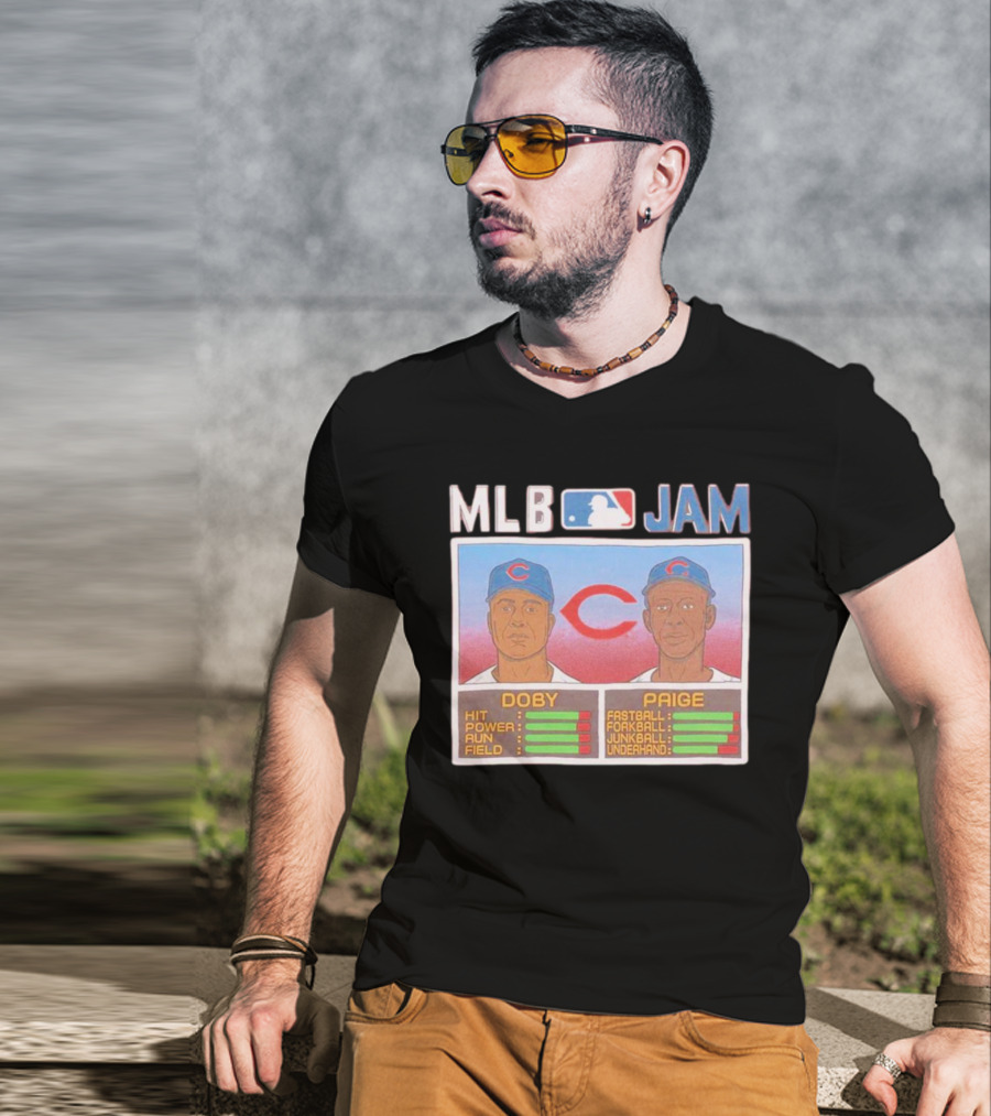 MLB Jam Cleveland Doby Paige Fastball Forkball Junkball Underhand T-Shirt