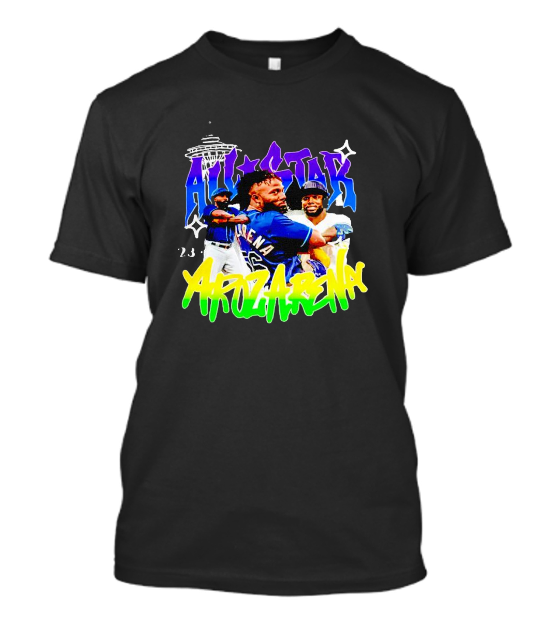 All-Star 23 Randy Arozarena Seattle Skyline Baseball T-Shirt