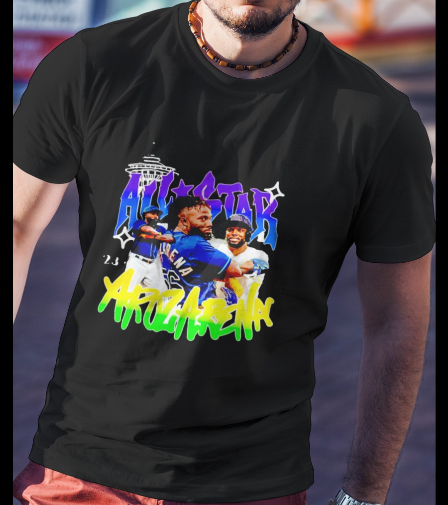 All-Star 23 Randy Arozarena Seattle Skyline Baseball T-Shirt