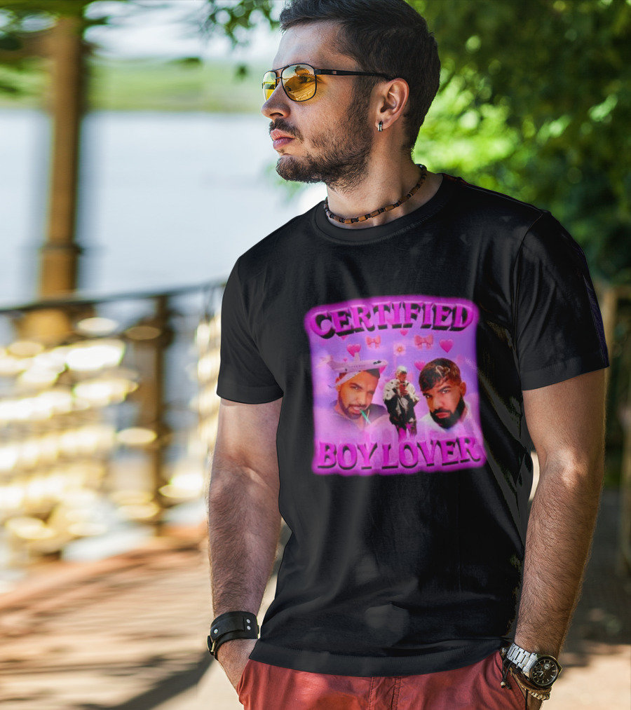 Certified Boy Lover Drake Airplane Pink Hearts T-Shirt