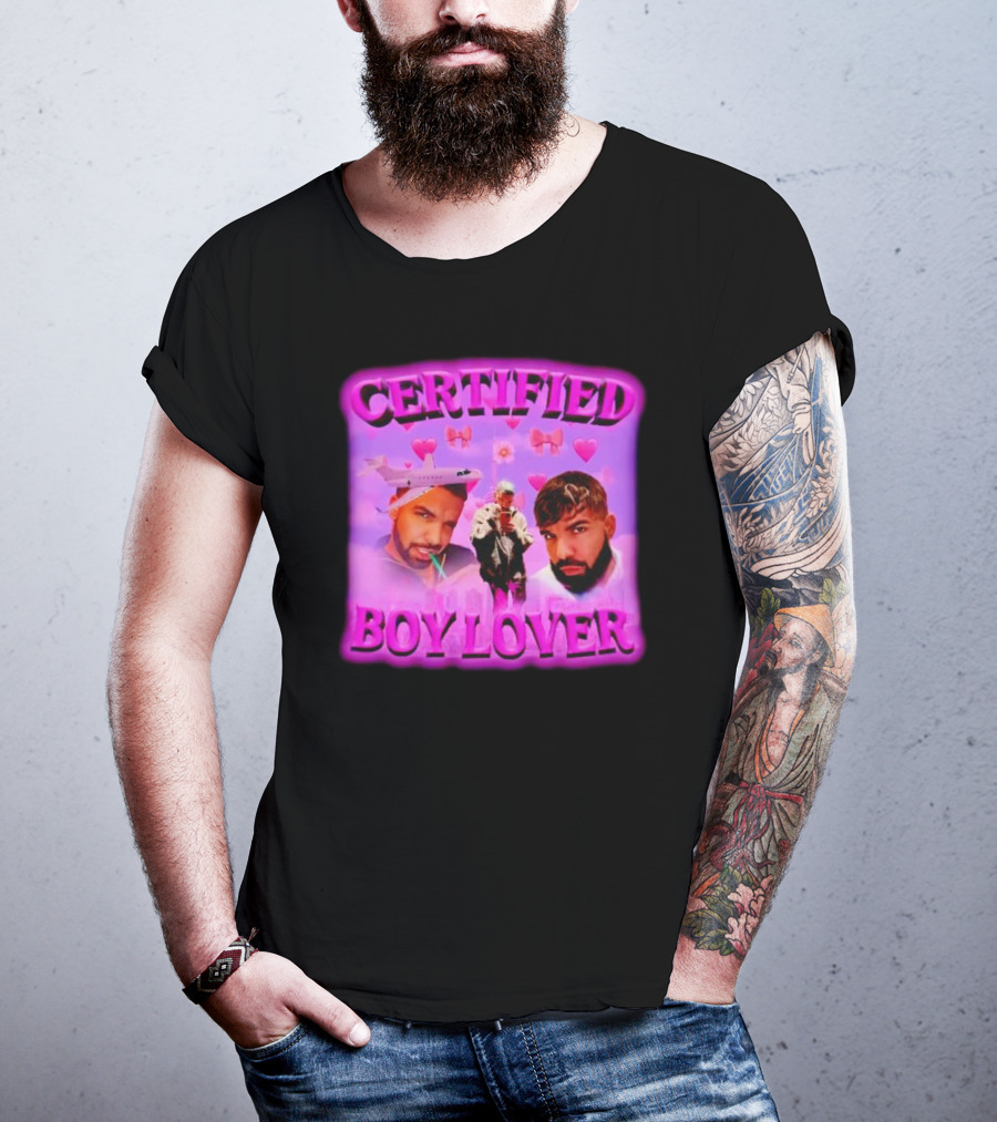 Certified Boy Lover Drake Airplane Pink Hearts T-Shirt