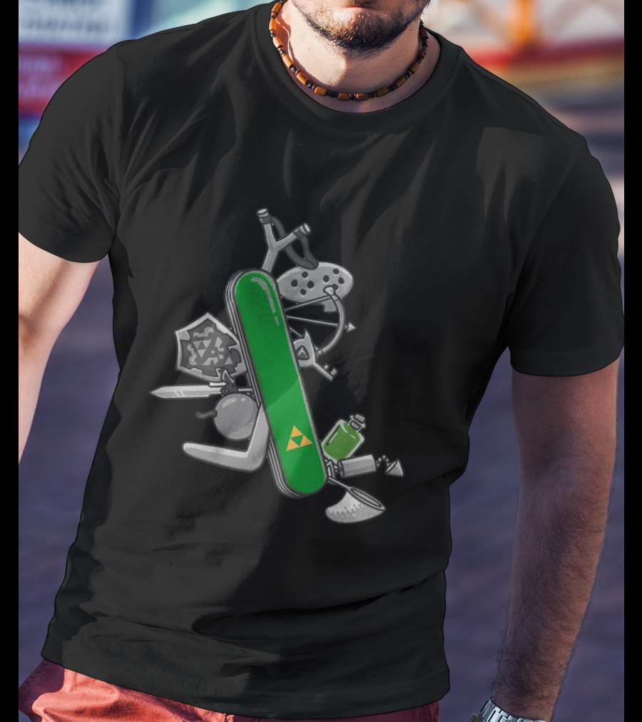 Hyrule Army Knife Multi-Tool Legend Of Zelda Iconic Symbols T-Shirt