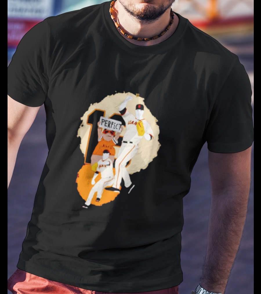 Perfect Game Giants Baseball Celebration Matt Cain T-Shirt