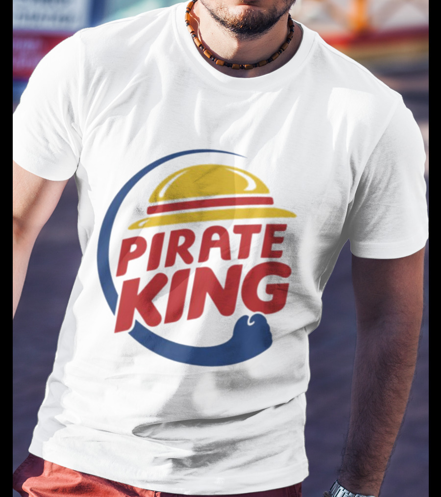 Pirate King Luffy Straw Hat One Piece Burger T-Shirt