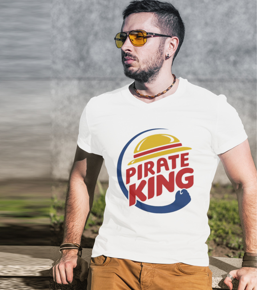 Pirate King Luffy Straw Hat One Piece Burger T-Shirt
