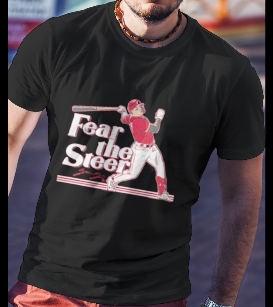 Spencer Steer Fear The Steer Signature Baseball Player T-Shirt