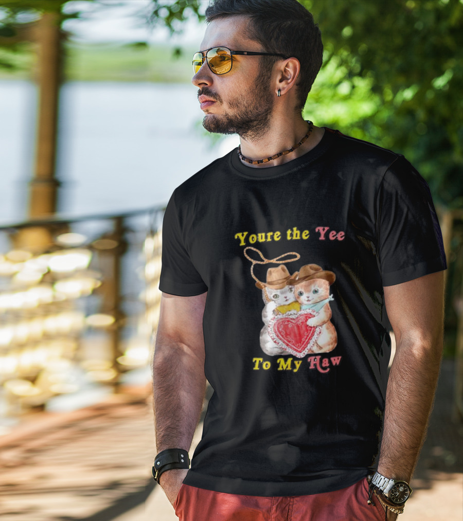 You're The Yee To My Haw Cowboy Cat Couple T-Shirt