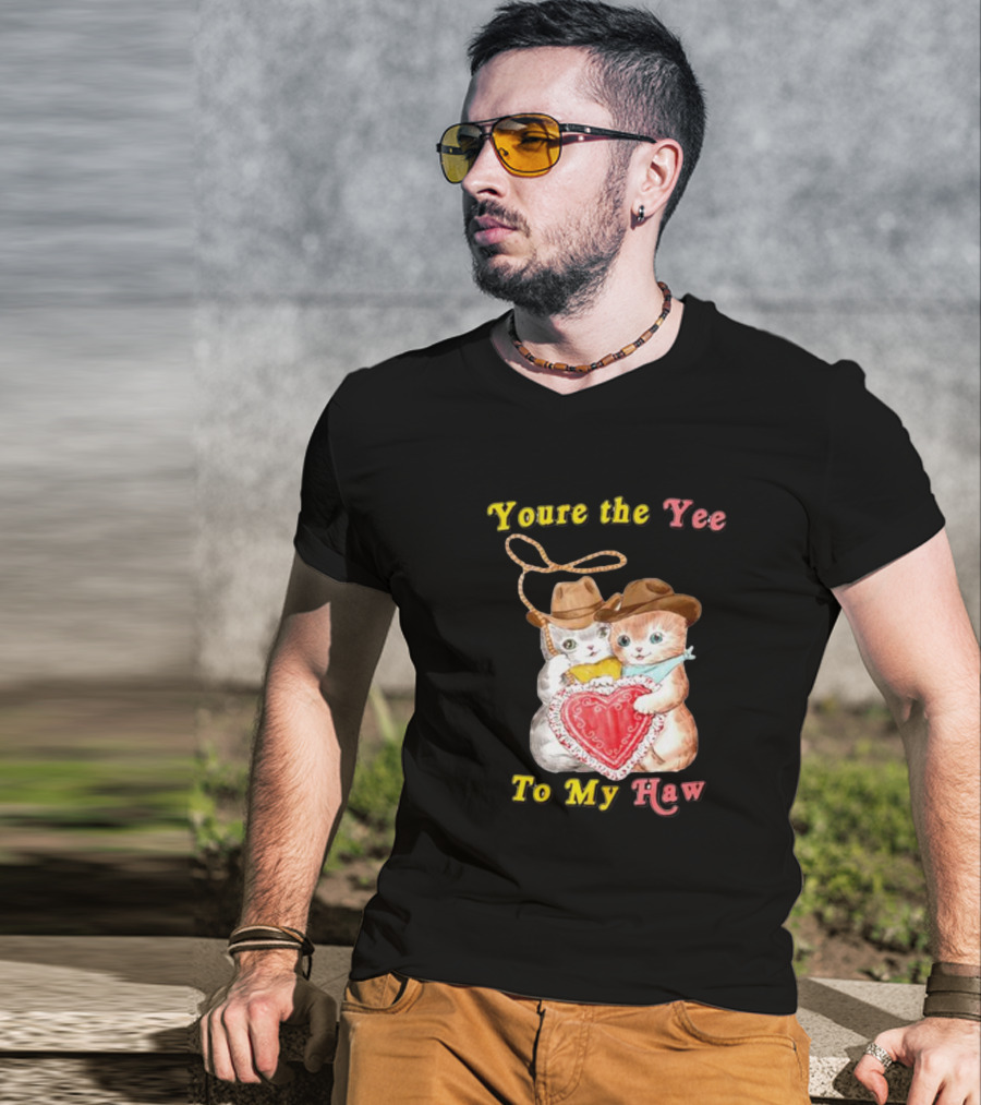 You're The Yee To My Haw Cowboy Cat Couple T-Shirt