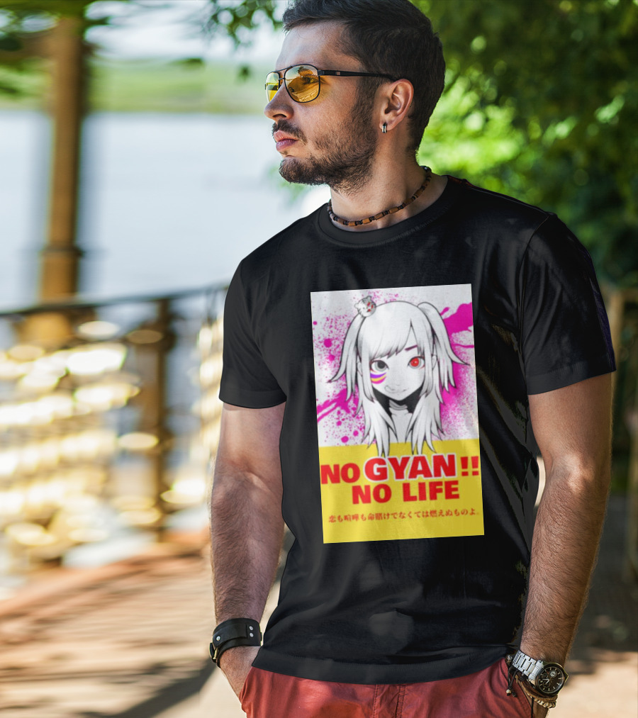 No Gyan No Life Manga Art With Cute Girl And Splatter Background T-Shirt
