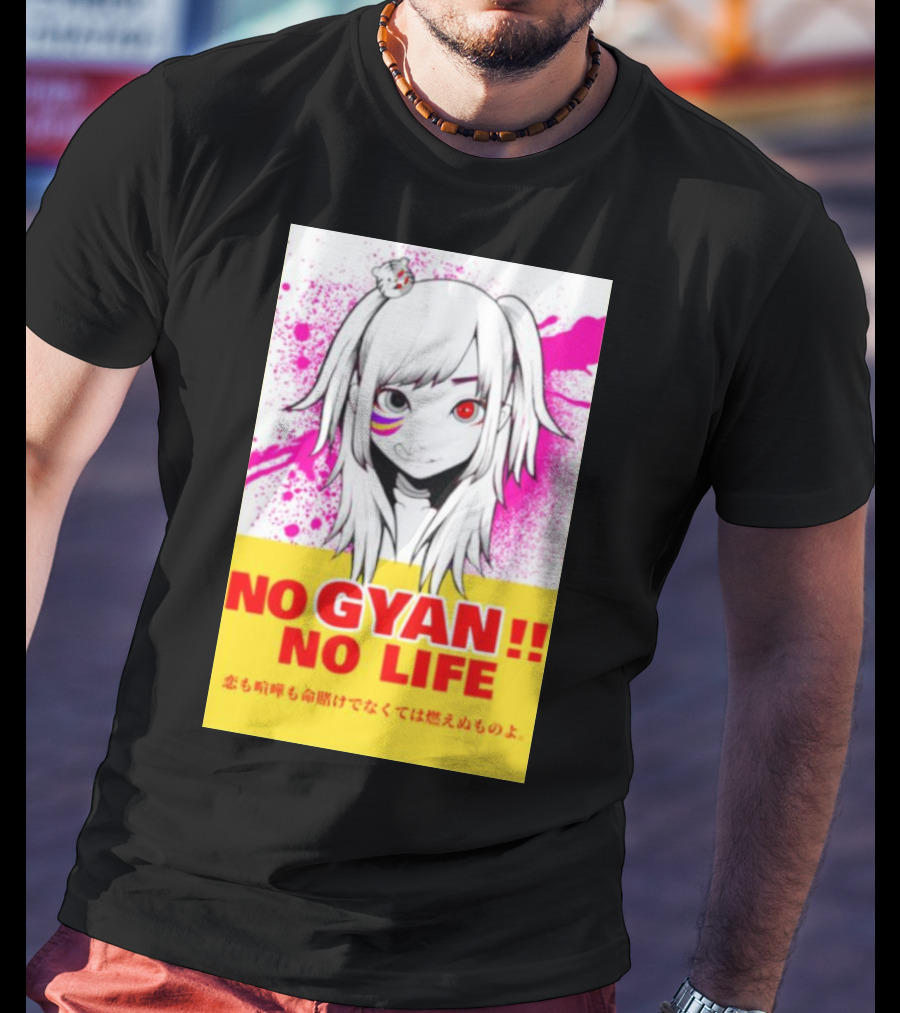 No Gyan No Life Manga Art With Cute Girl And Splatter Background T-Shirt