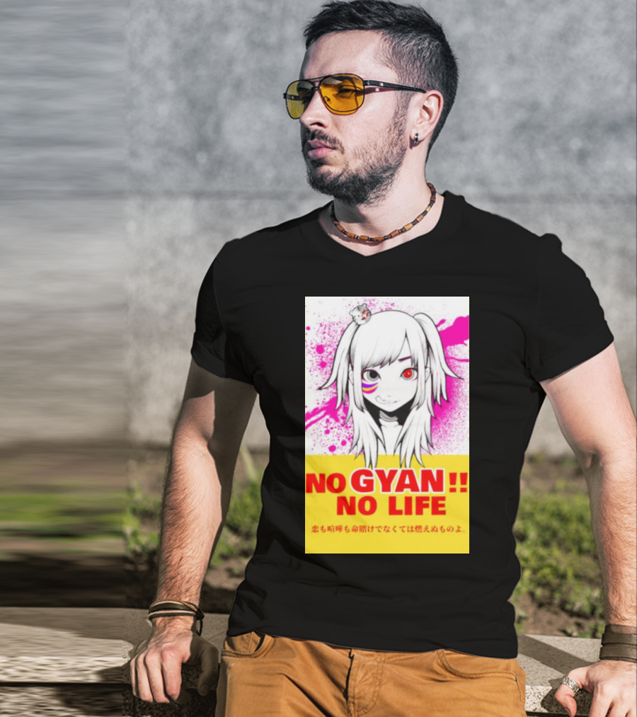 No Gyan No Life Manga Art With Cute Girl And Splatter Background T-Shirt