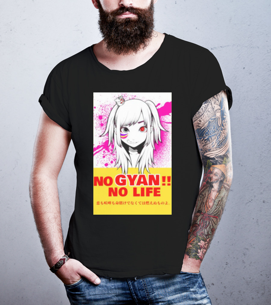 No Gyan No Life Manga Art With Cute Girl And Splatter Background T-Shirt