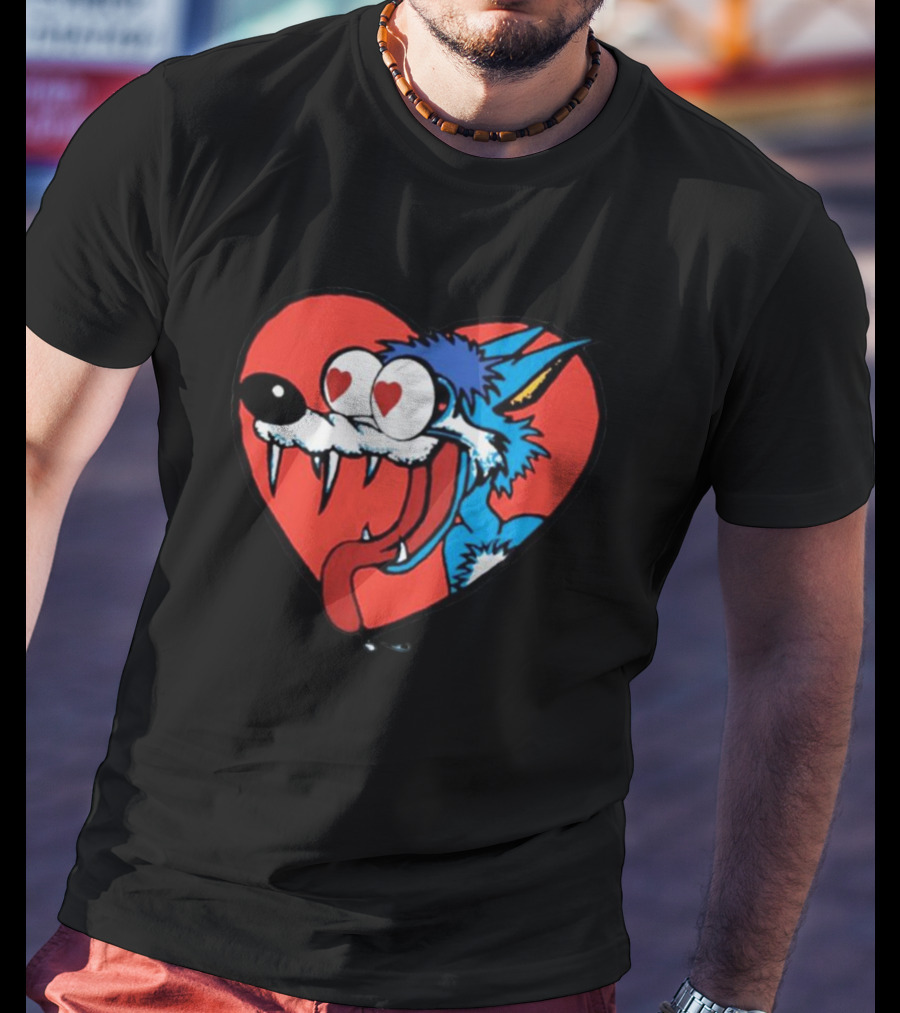 Wolf Heart Eyes Lizard Jesus T-Shirt
