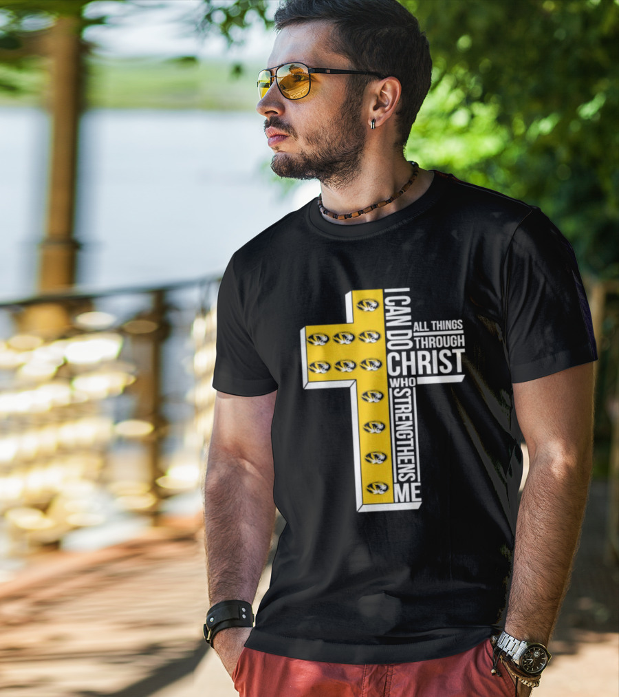Missouri Tigers I Can Do All Things Through Christ Who Strengthens Me Cross T-Shirt