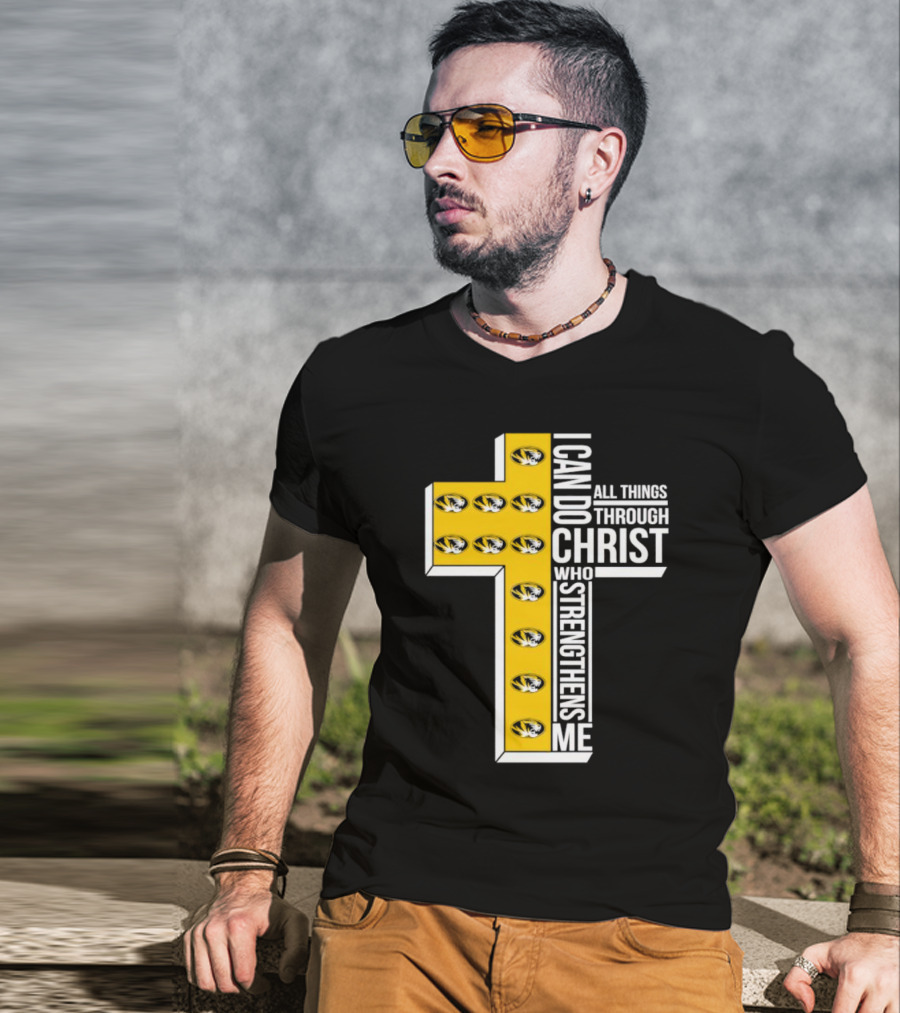 Missouri Tigers I Can Do All Things Through Christ Who Strengthens Me Cross T-Shirt